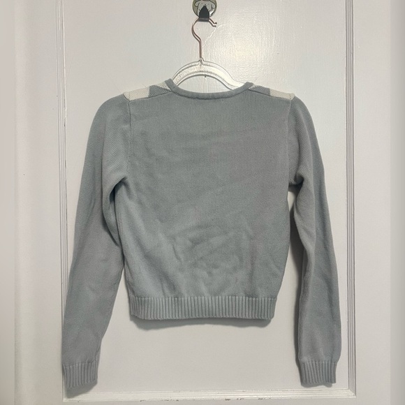 Brandy Melville Argyle Cropped Cardigan Sweater V Neck 90s Y2K TRENDING - Picture 4 of 4